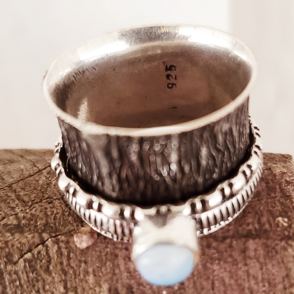 New Opalite 925 Silver Spinner Meditation Ring. - Picture 2 of 8